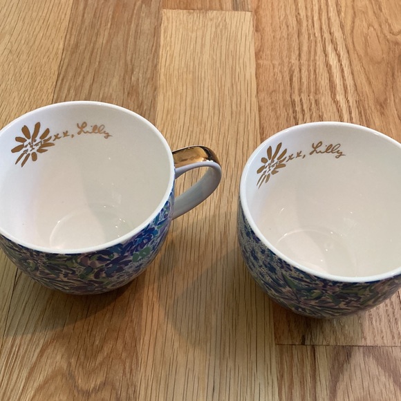 Set of 2 Vintage Lilly Pulitzer Cups with Gold Handles - EUC - 12 oz each - Picture 5 of 14